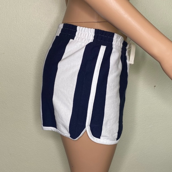 J. Crew NWT Weekend Blue & White Strip Drawstring Cotton Shorts Size S - Picture 3 of 6